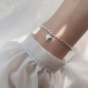 NEW Sterling Silver HEART Bracelet